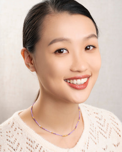 Necklace Armene Bead Neck Violet