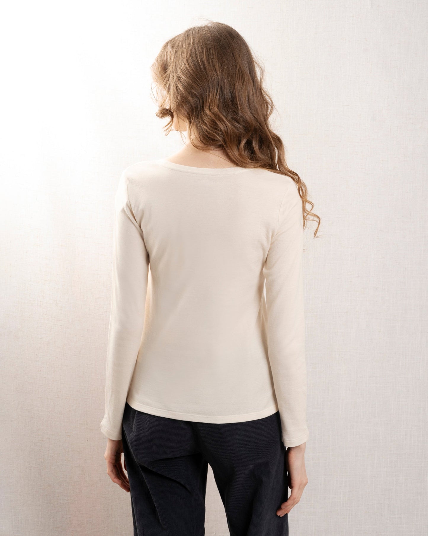 Majestic | Organic Cotton Cashmere Round Neck Sweatshirt - Greige Grege