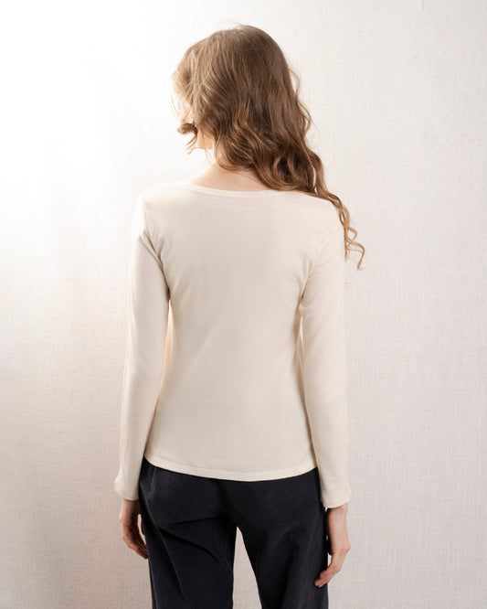 Majestic | Organic Cotton Cashmere Round Neck Sweatshirt - Greige Grege