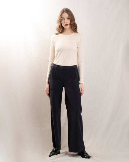 Majestic | Organic Cotton Cashmere Round Neck Sweatshirt - Greige Grege
