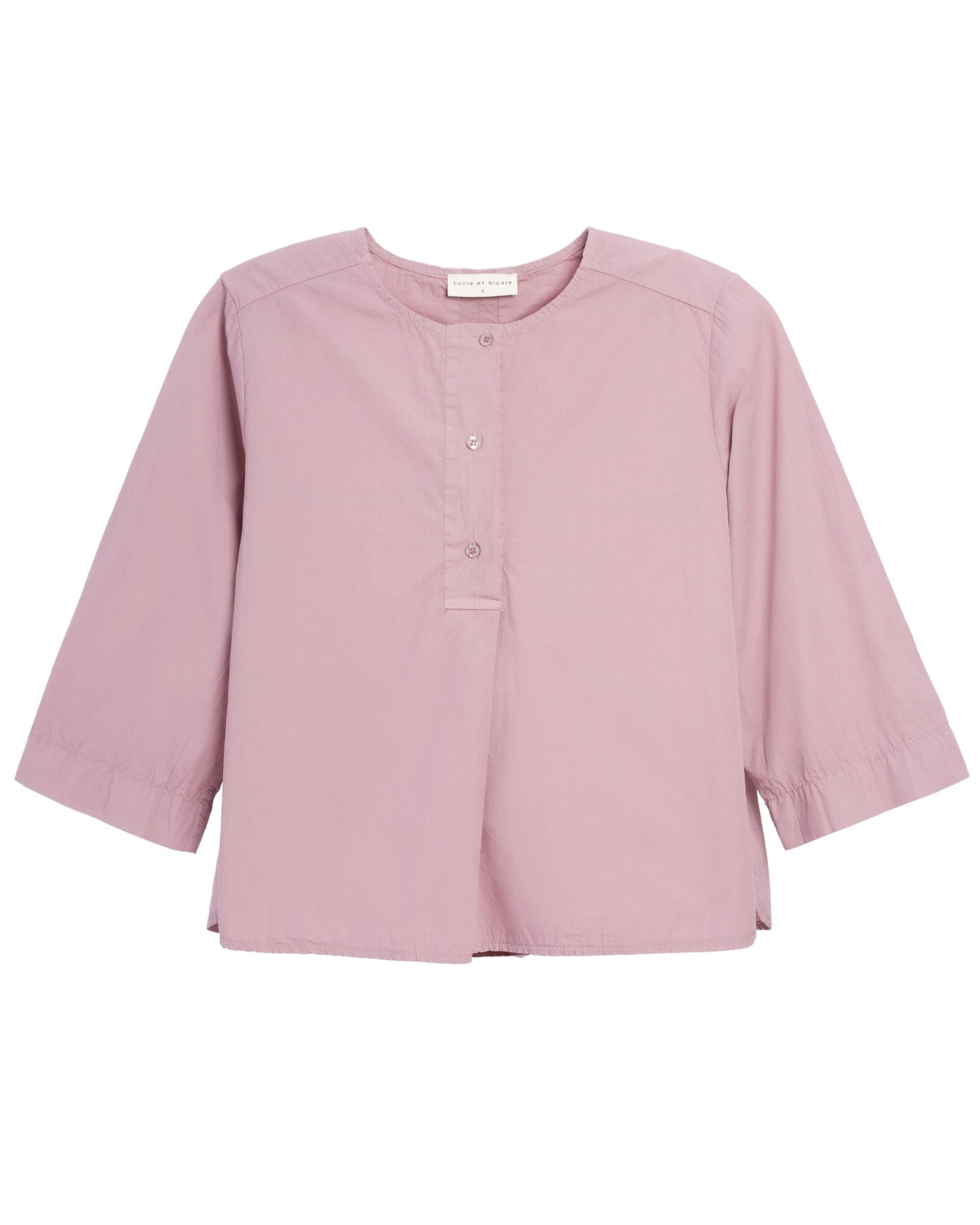 LUCIE NICOLE | Sculptural Pleated Collar Blouse - Dusty Rose