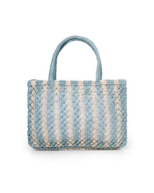 Women's Jute Beach Bag - Lemon Sky-Natural | Large Eco-Friendly Seaside Tote