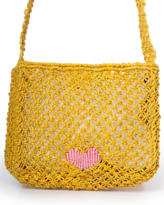 Women’s Premium Jute Beach Tote Bag – Lola Sweetheart Yellow