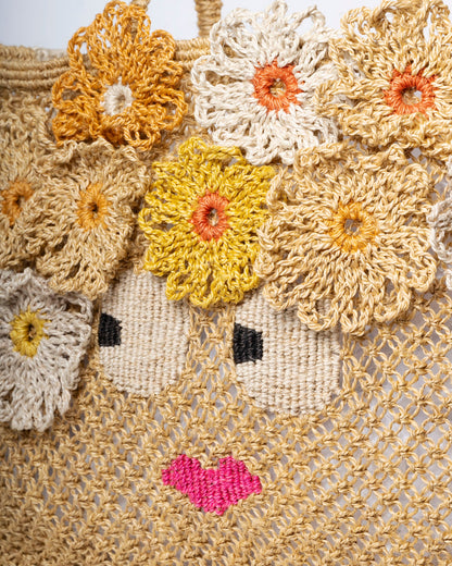 Carmen Small Handwoven Jute Beach Bag – Mustard Yellow