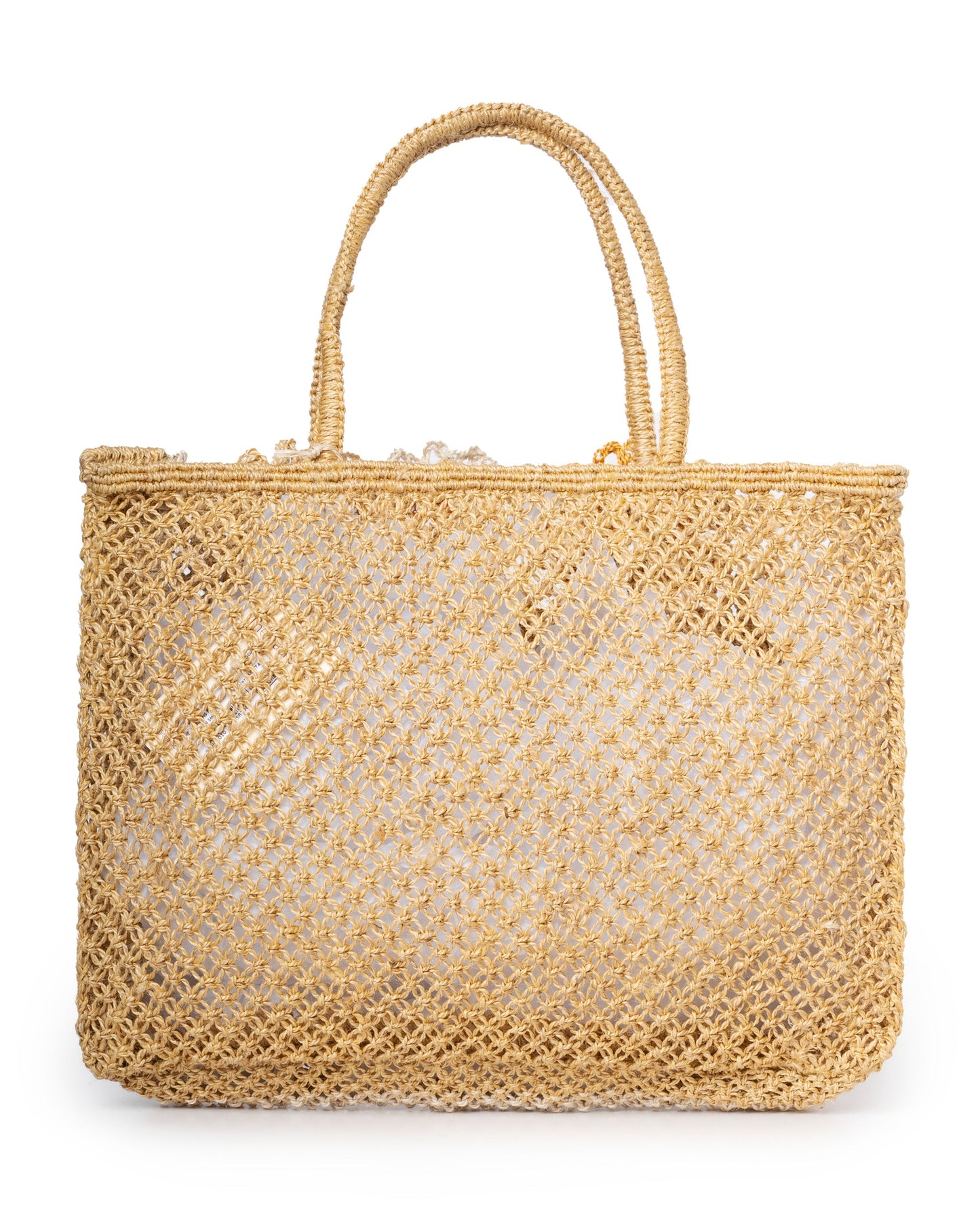 Carmen Small Handwoven Jute Beach Bag – Mustard Yellow