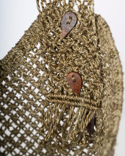 Women's  Jute Beach Tote Bag -  Drusilla Olive & Natural Raffia