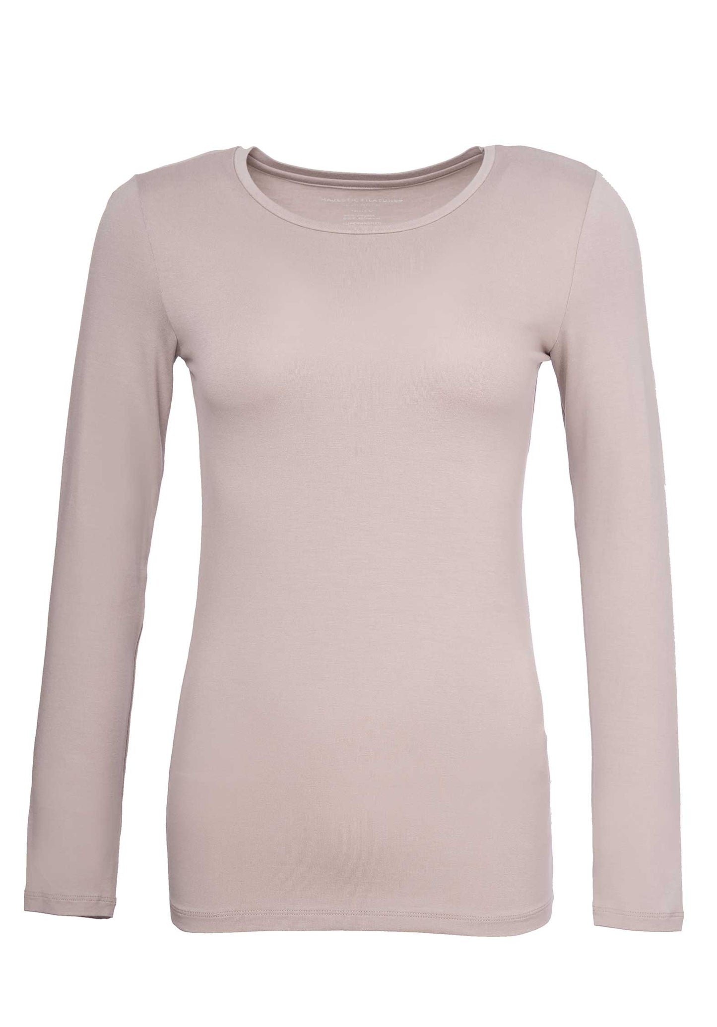 Majestic | Long-Sleeve Crewneck Tee in Grey Smoke