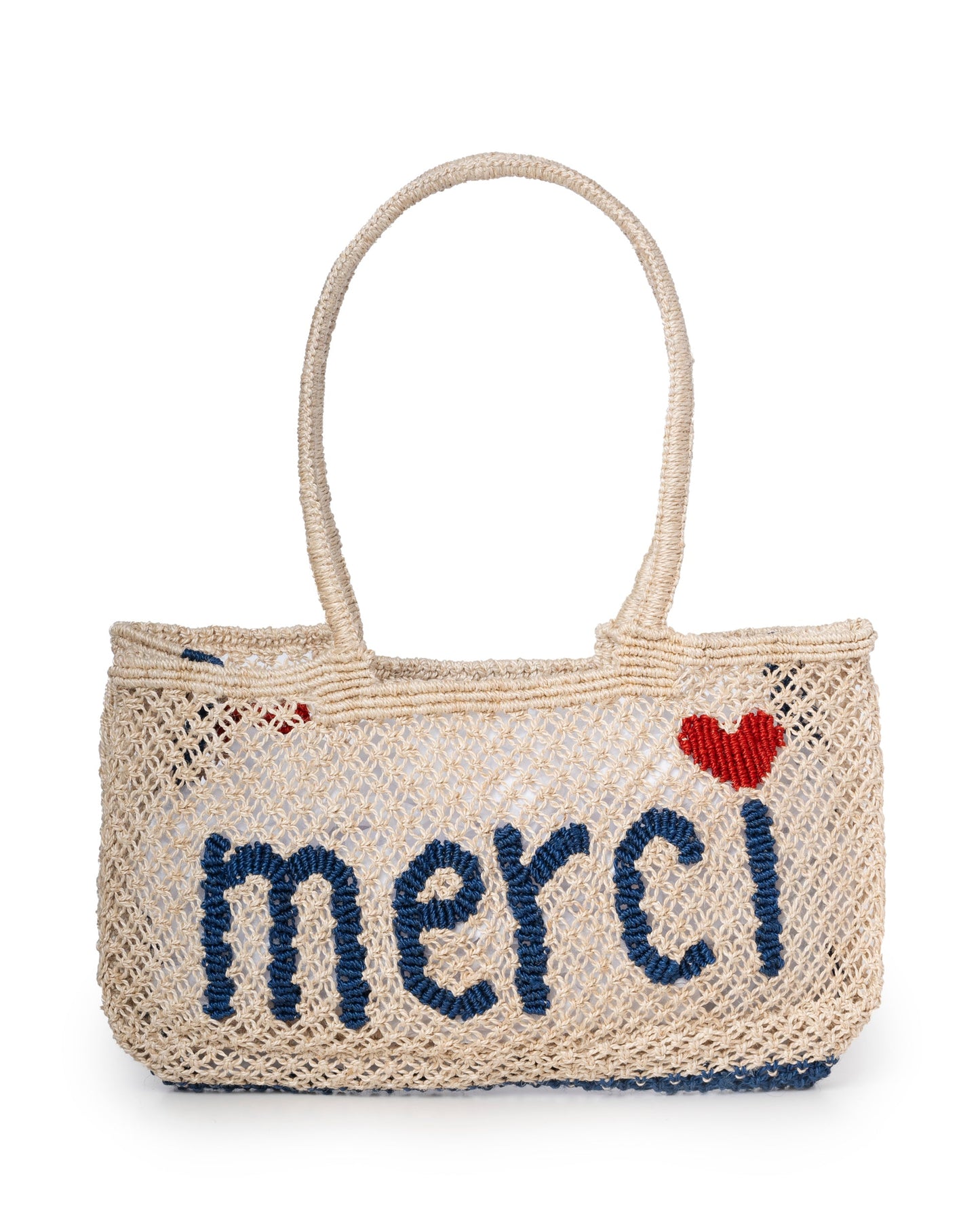 The Jacksons Eloise "Merci" Jute Beach Bag - Natural