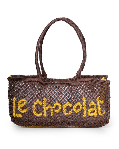 The Jacksons Eloise Jute Beach Bag - Chocolat Brown