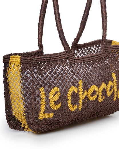 The Jacksons Eloise Jute Beach Bag - Chocolat Brown