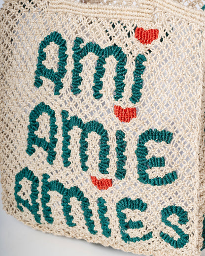 The Jacksons | Lottie Ami Natural Jute Beach Bag - Woven "AMI"
