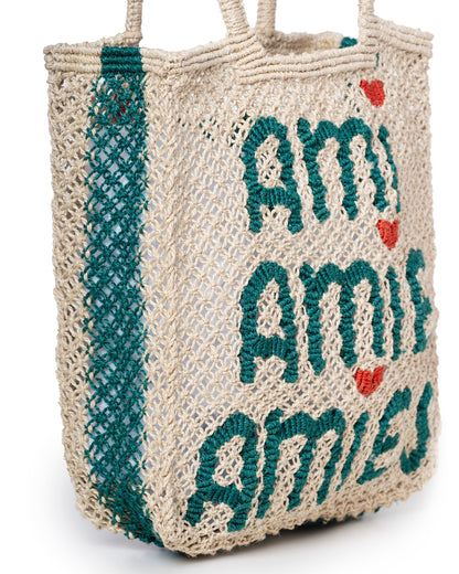 The Jacksons | Lottie Ami Natural Jute Beach Bag - Woven "AMI"
