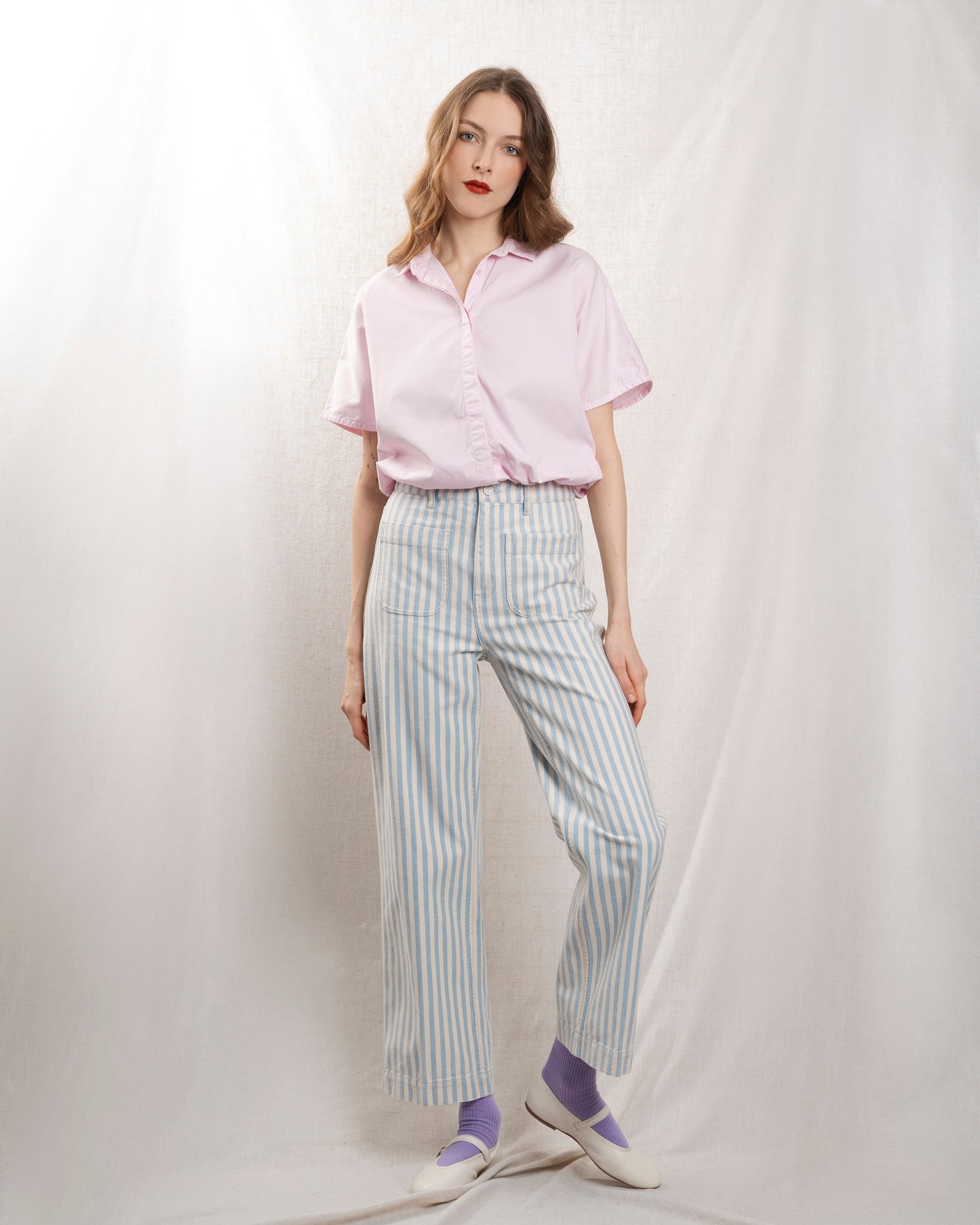 LAB DIP | Samuel High-Waist Wide-Leg Jeans - Hand-Washed Indigo