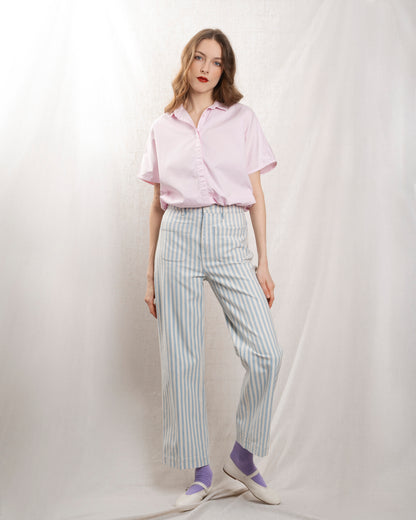 LAB DIP | Samuel High-Waist Wide-Leg Jeans - Hand-Washed Indigo