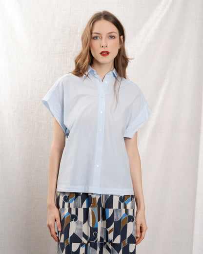 HARTFORD | Carlos Overshirt in Deep Blue Poplin