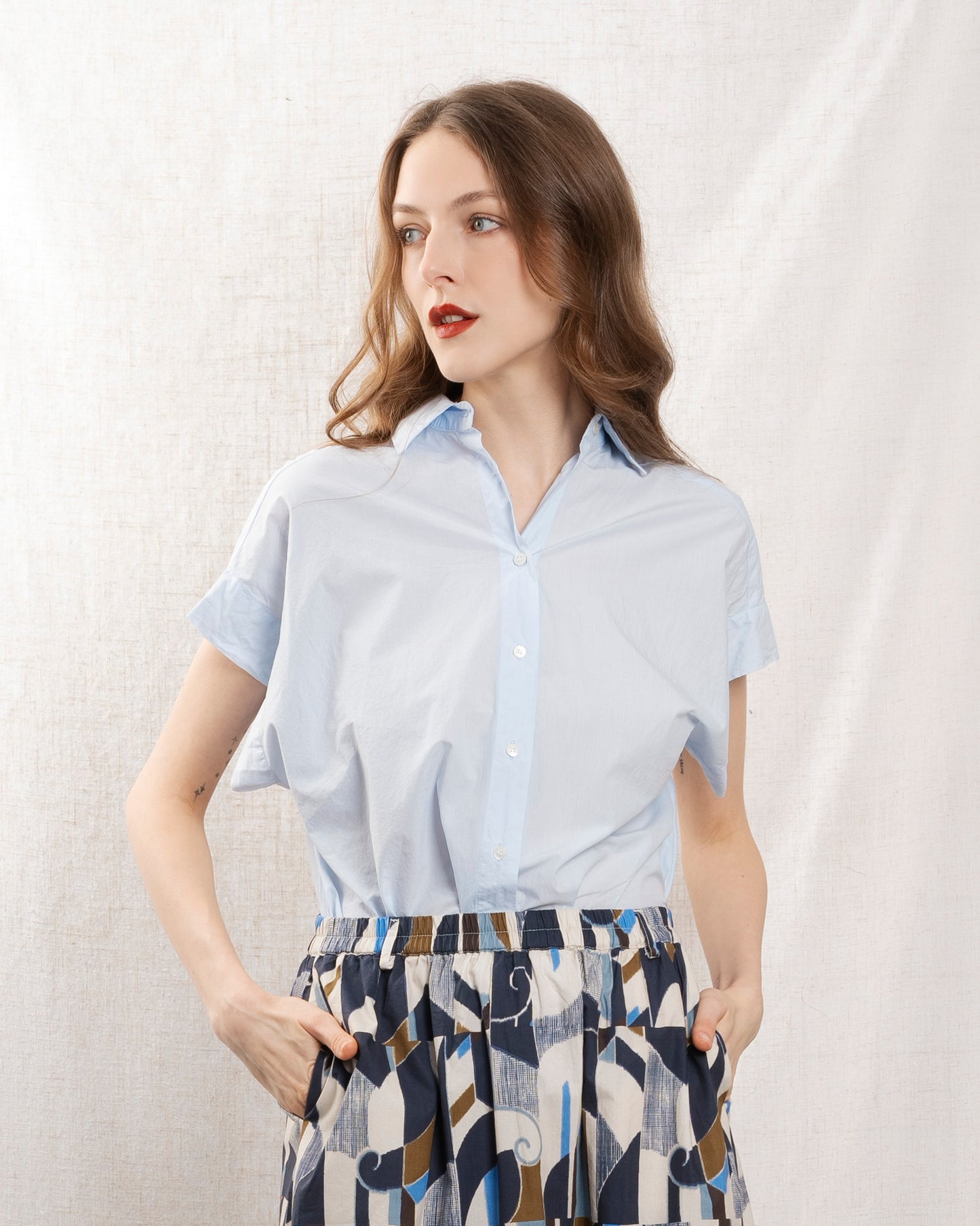 HARTFORD | Carlos Overshirt in Deep Blue Poplin