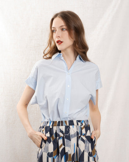 HARTFORD | Carlos Overshirt in Deep Blue Poplin
