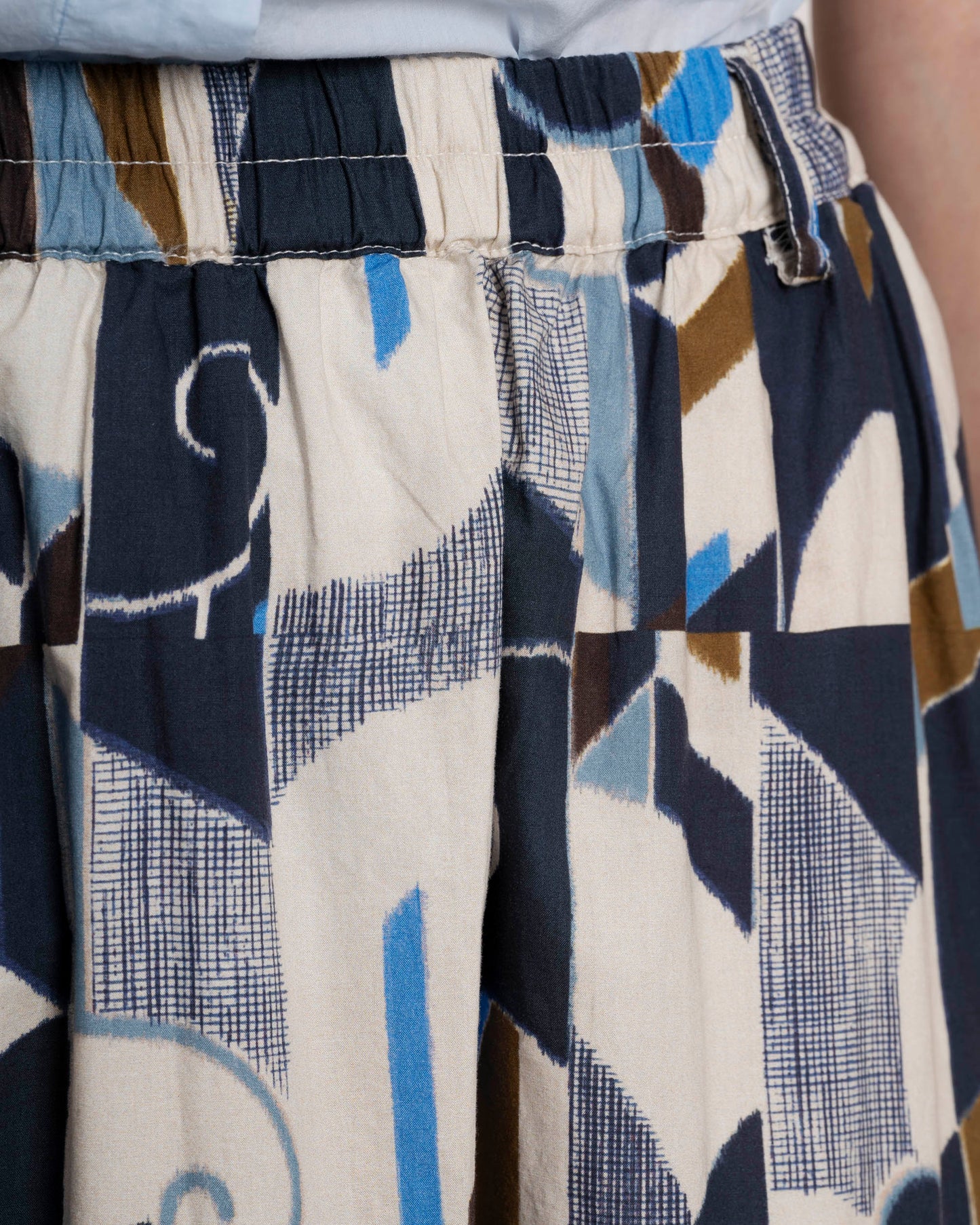 Hartford | Jorda Midi Skirt - i Natural-Blue-Khak 01-Natural-Blue-Khak