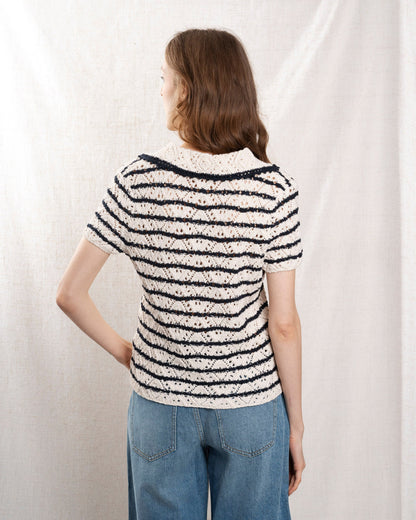 Vanessa Bruno | Striped Cotton Pullover - Ecru-Marine