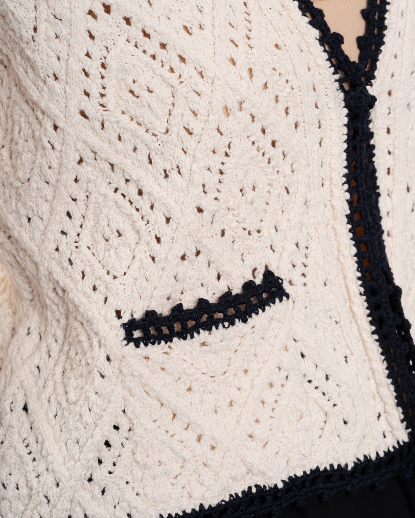Vanessa Bruno | Cotton Cardigan - Open Front Ecru-Marine