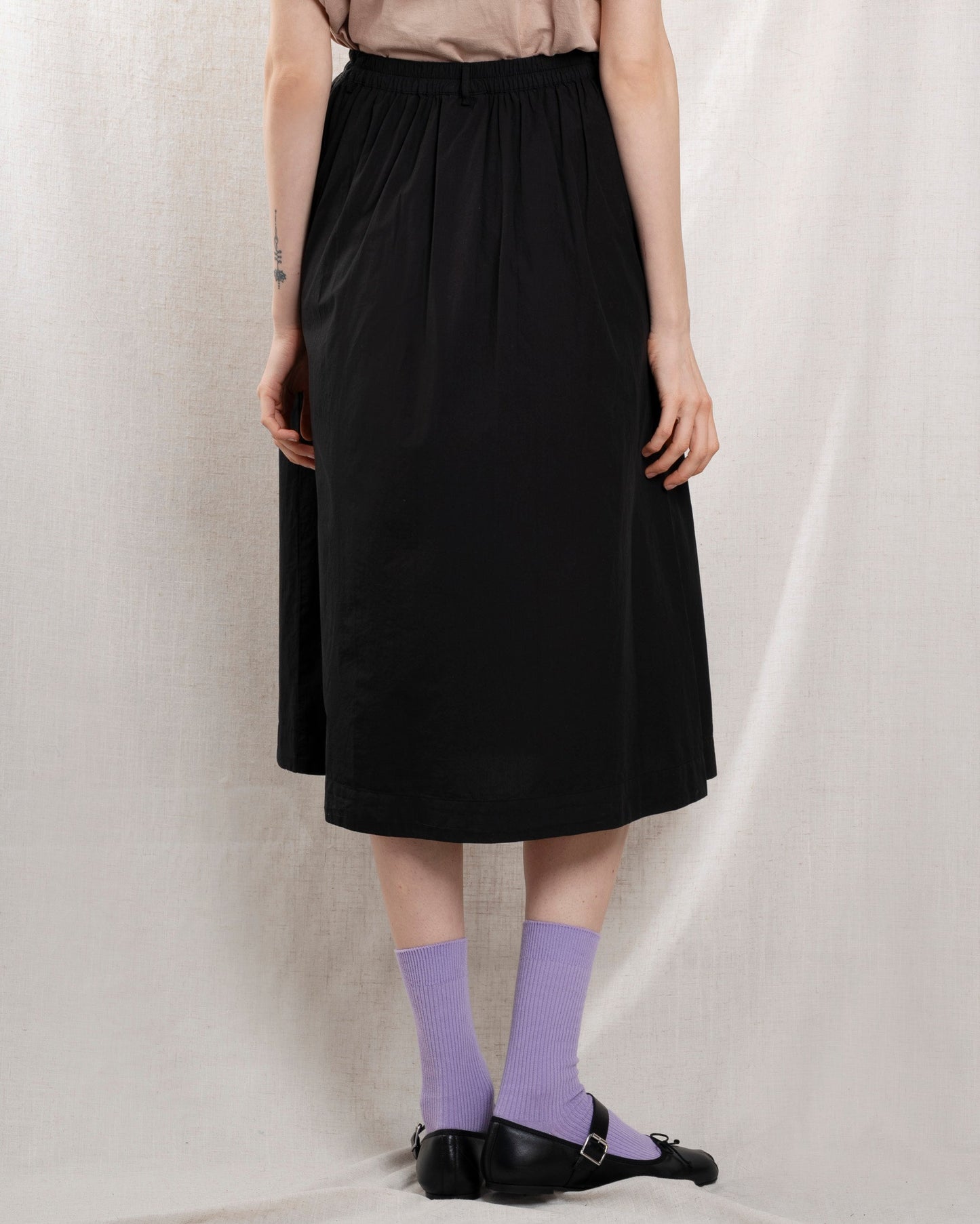 Hartford | Jorda Asymmetric Midi Skirt - Black 99-Black