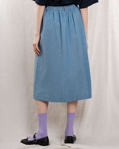 HARTFORD | Jorda A-Line Denim Skirt - Medium Blue