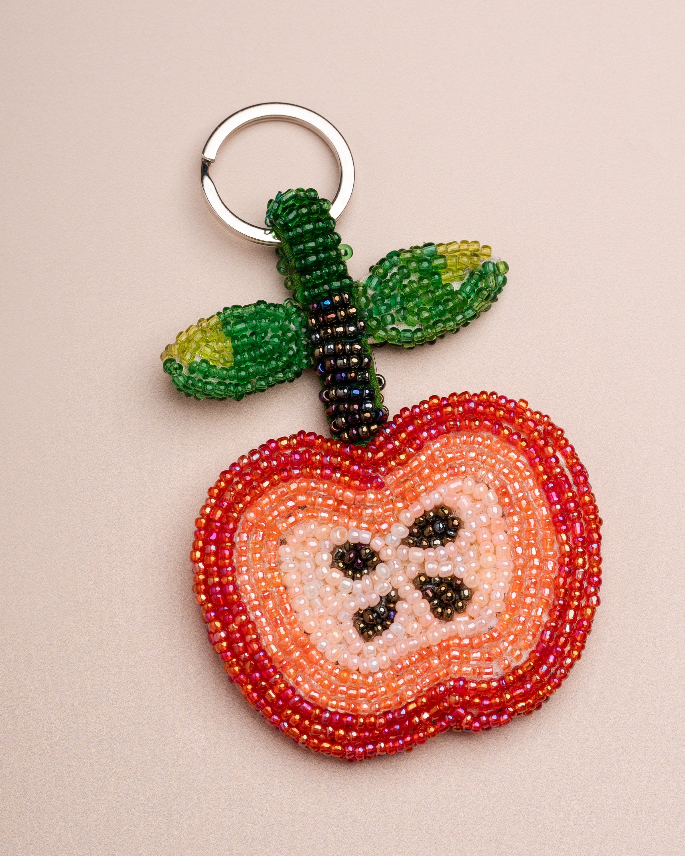 Unisex Key Charm Mini Zinc Alloy Gold Tone - Red Apple – Clémence