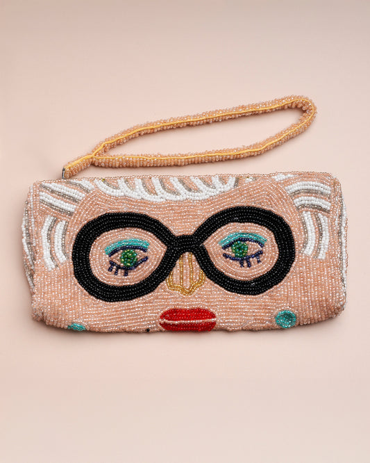 Women's Clutch Beaded Crystal Embellishment - Iris