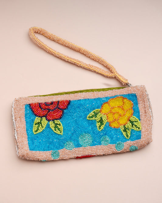 Women's Clutch Beaded Crystal Embellishment - Iris