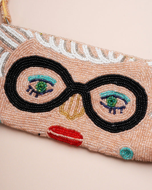 Women's Clutch Beaded Crystal Embellishment - Iris