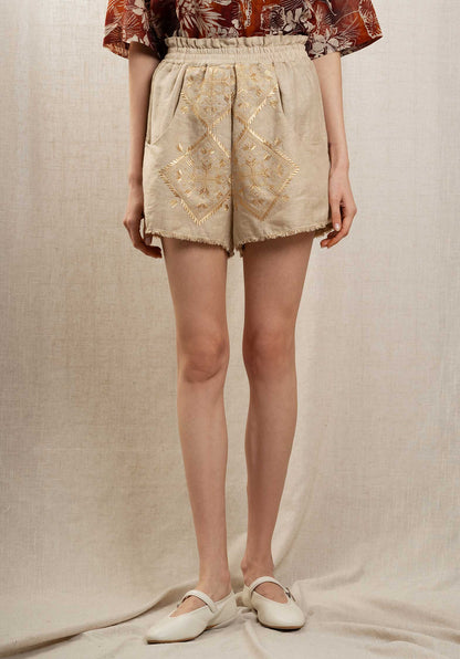 Shorts 210312 Beige-Gold