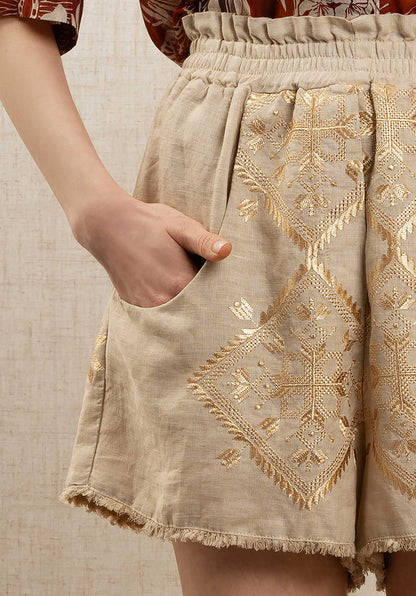 Shorts 210312 Beige-Gold