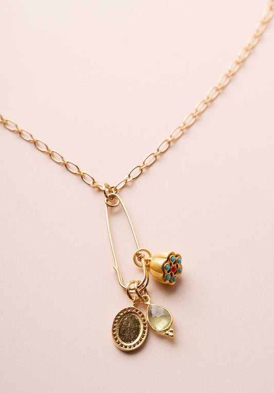Necklace Patty Lt-Green-Gold