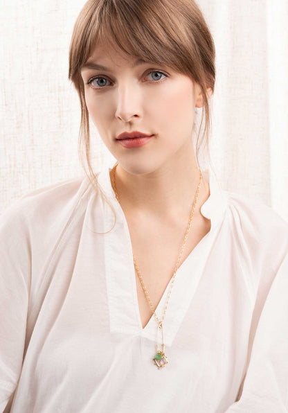Necklace Pe9 Patty Jade-Heart-Pink