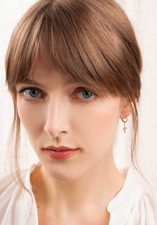 Earring Cross Gold