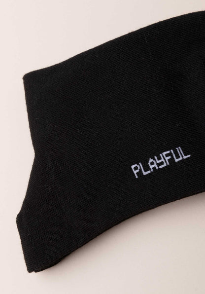 Playful Socks | Lion Rock Socks - Black-White