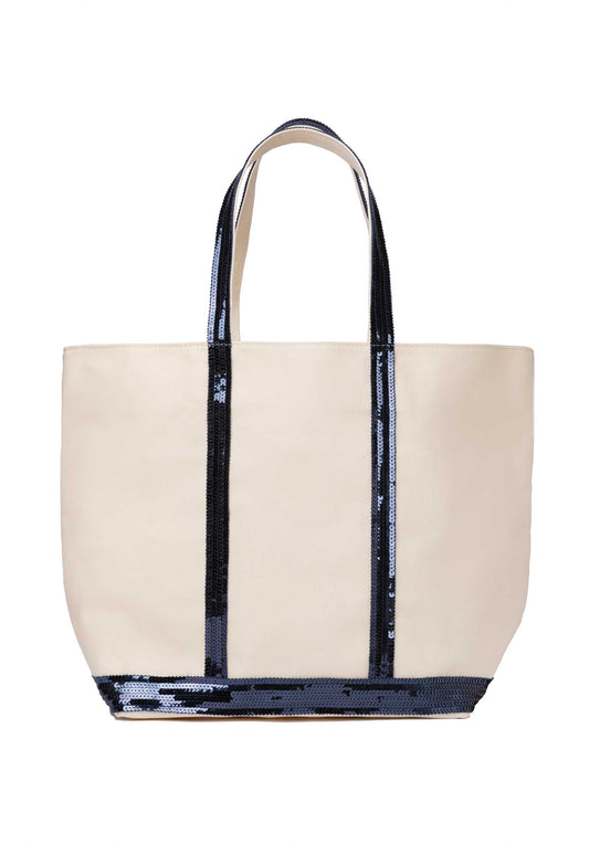 Tote Bag Canvas Cabas L Ve01-v40409 Off-White-Navy