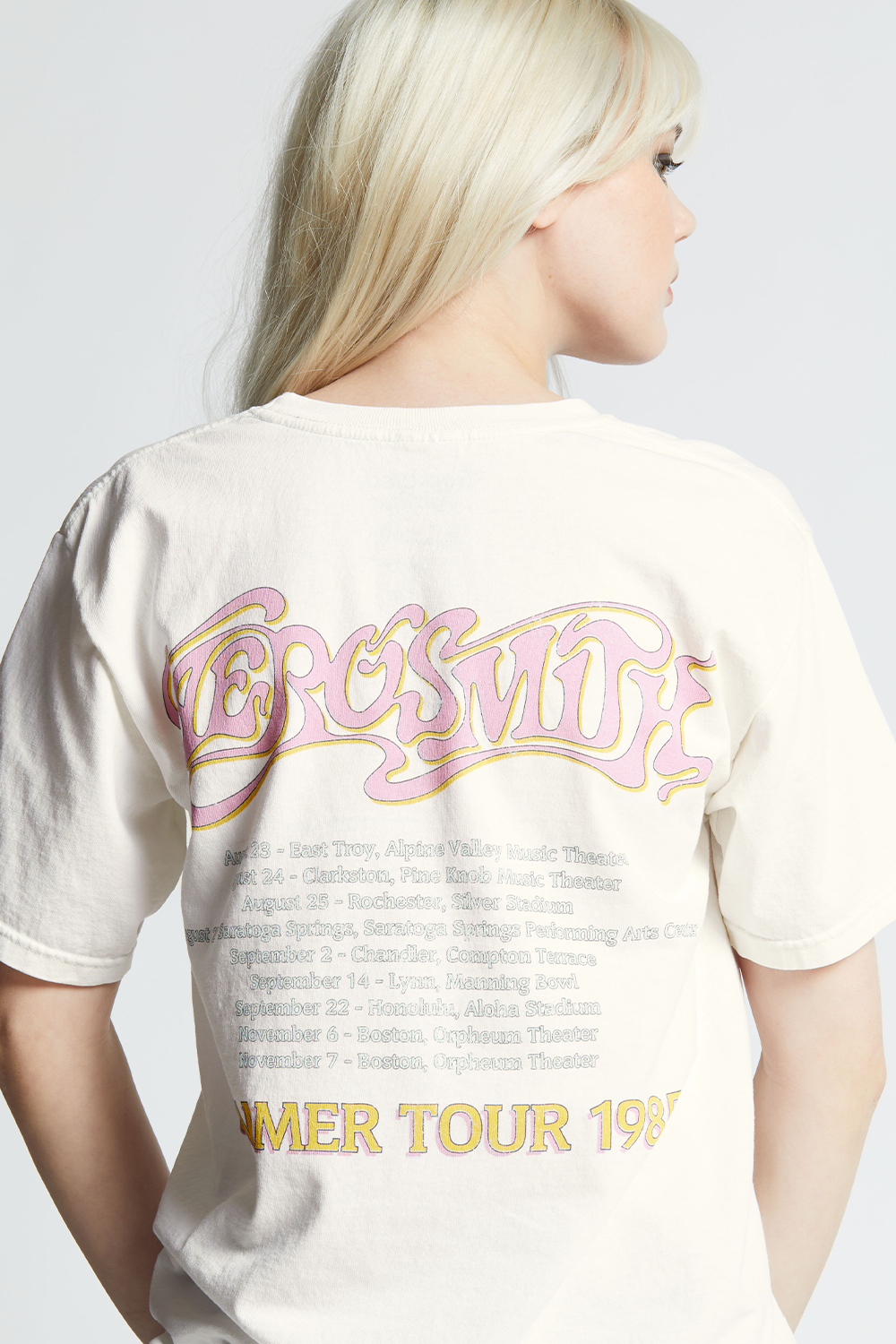 Recycled Karma | Aerosmith '85 Tour Oversized Tee - Ecru