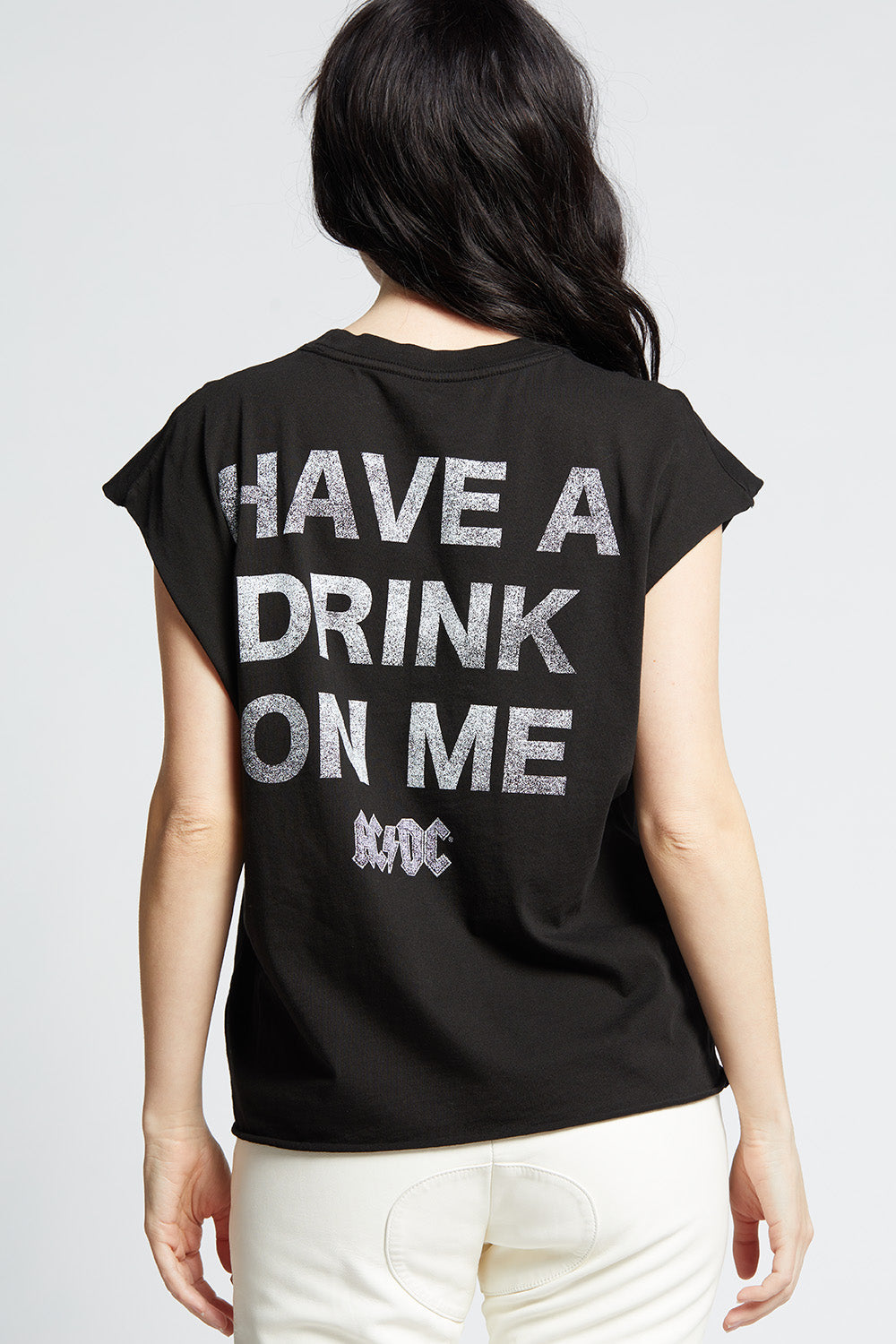 Recycled Karma | AC/DC Cut-Off Band Tee - Raw Armhole Pepper