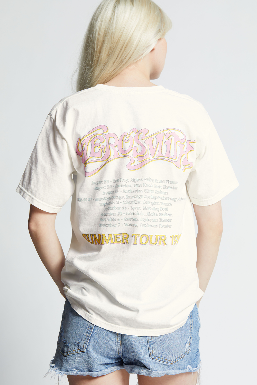 Recycled Karma | Aerosmith '85 Tour Oversized Tee - Ecru