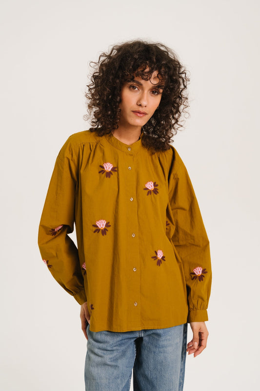 Sacrecoeur | Ella Lily Blouse - Green Cotton
