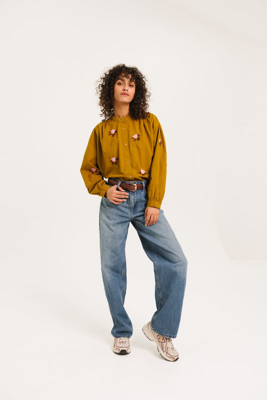 Sacrecoeur | Ella Lily Blouse - Green Cotton