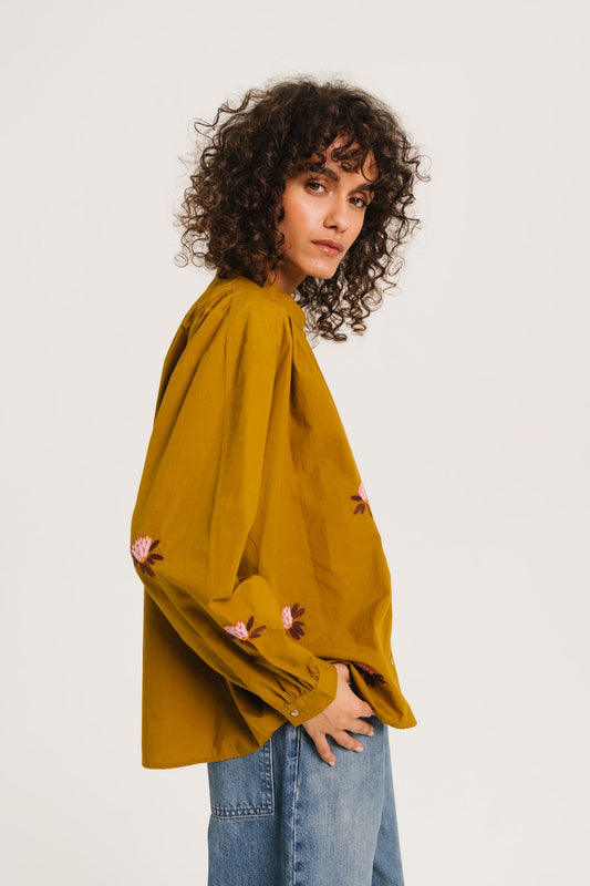 Sacrecoeur | Ella Lily Blouse - Green Cotton