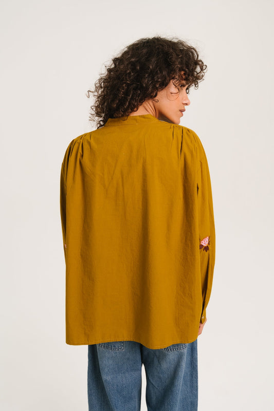 Sacrecoeur | Ella Lily Blouse - Green Cotton