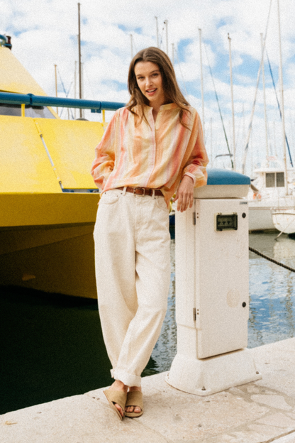 SACRECOEUR | Gladis Tupi Blouse - Gradient Stripe
