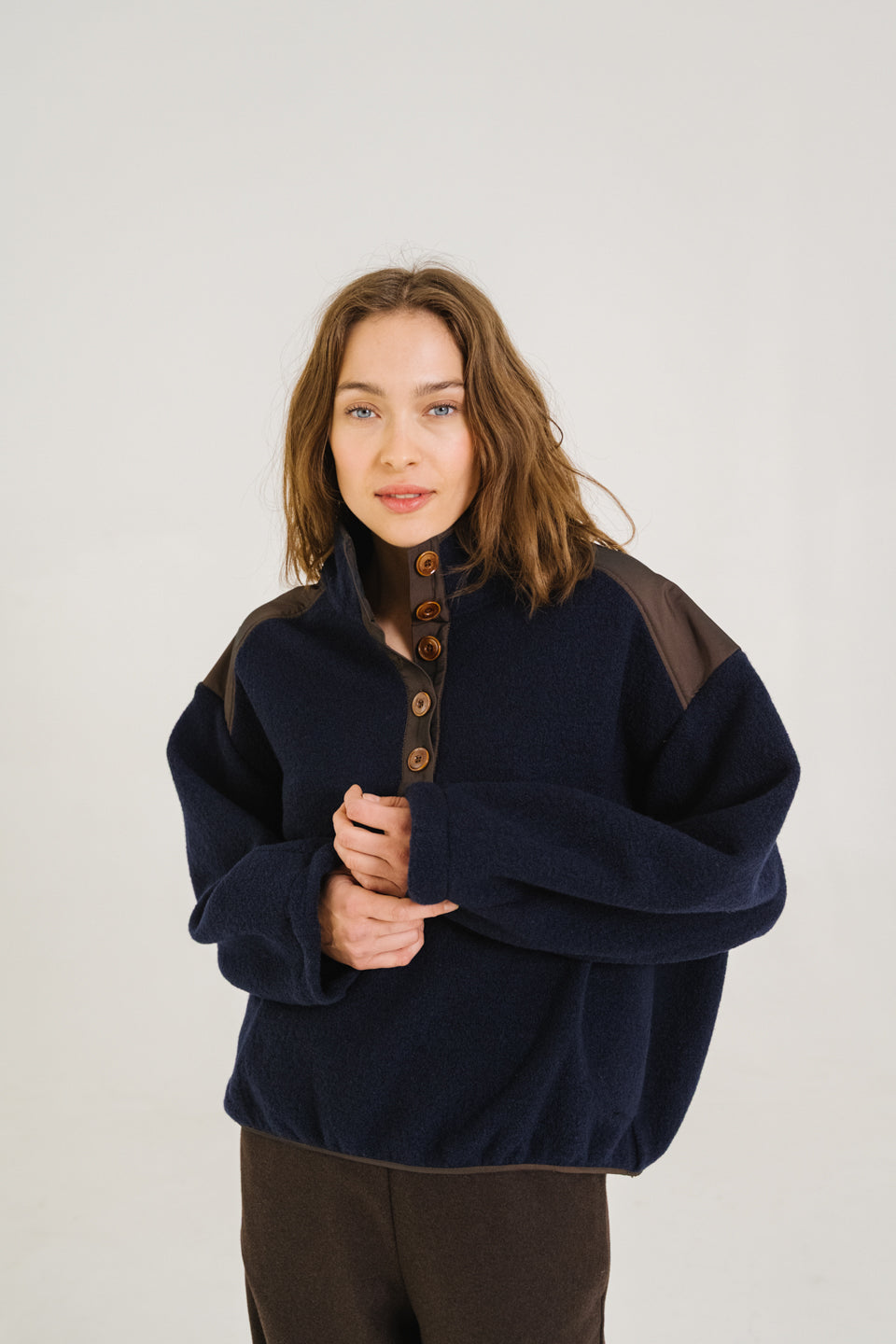 SACRECOEUR | Jaya Boiled Wool Sweatshirt - Navy