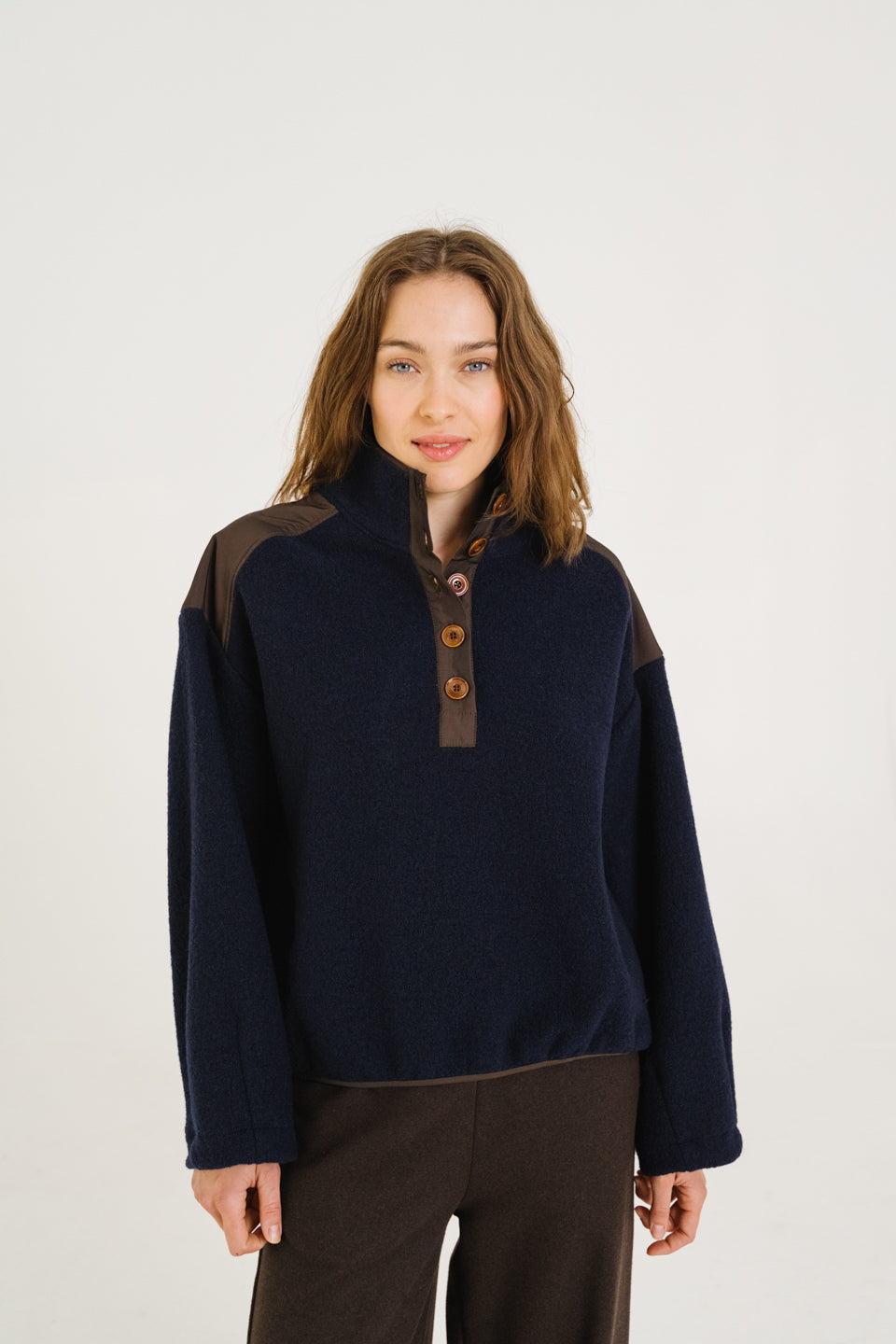 SACRECOEUR | Jaya Boiled Wool Sweatshirt - Navy
