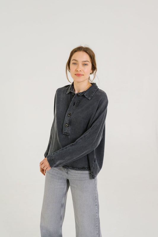 Sweatshirt Joanie G Joanie Grey Noir-Denim