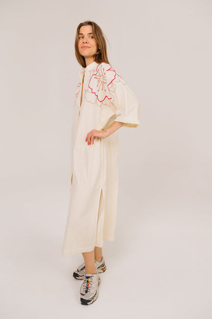 SACRECOEUR | Dress Lou Pivoine Multi - Embroidered Oversized Shirt Dress