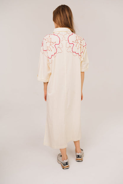 SACRECOEUR | Dress Lou Pivoine Multi - Embroidered Oversized Shirt Dress